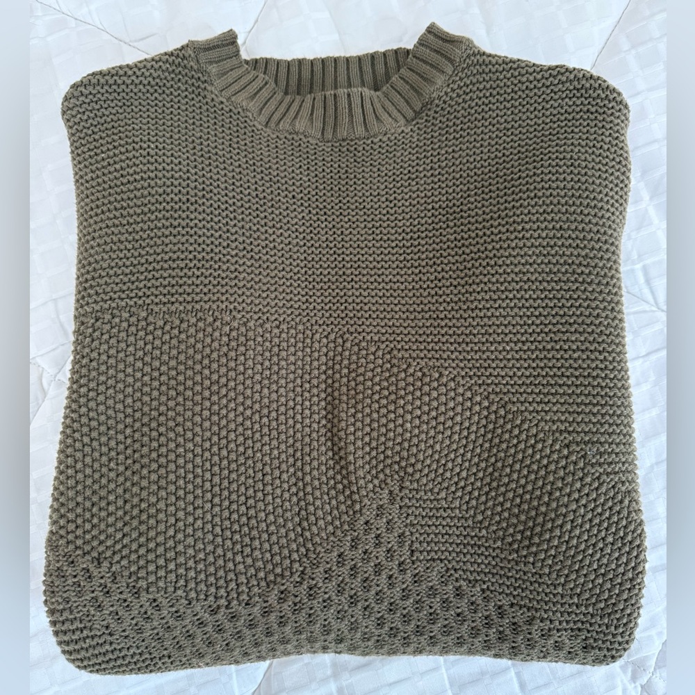 Olive green Tentree organic cotton sweater, size small